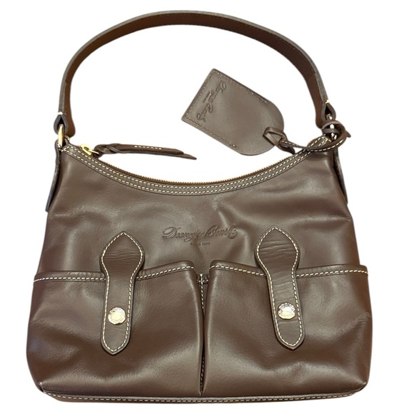 Dooney & Bourke Handbags - Dooney & Bourke Florentine Leather Small Lucy Hobo Shoulder Bag Brown CU394 BN